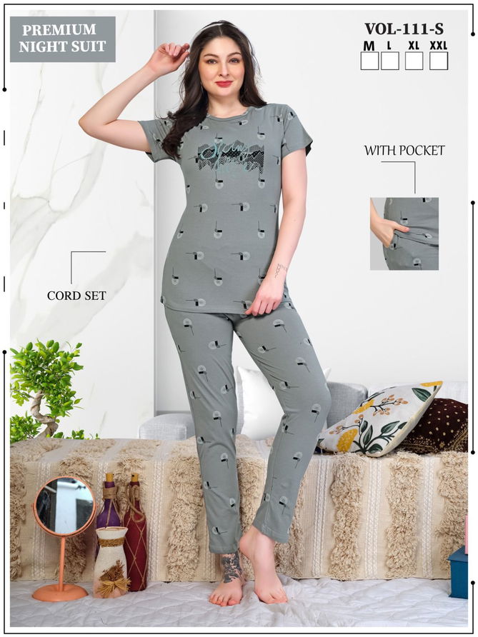 Vol Jc 111 S Sinker Hosiery Cotton Summer Special Co Ords Set Night Suit Suppliers In India
